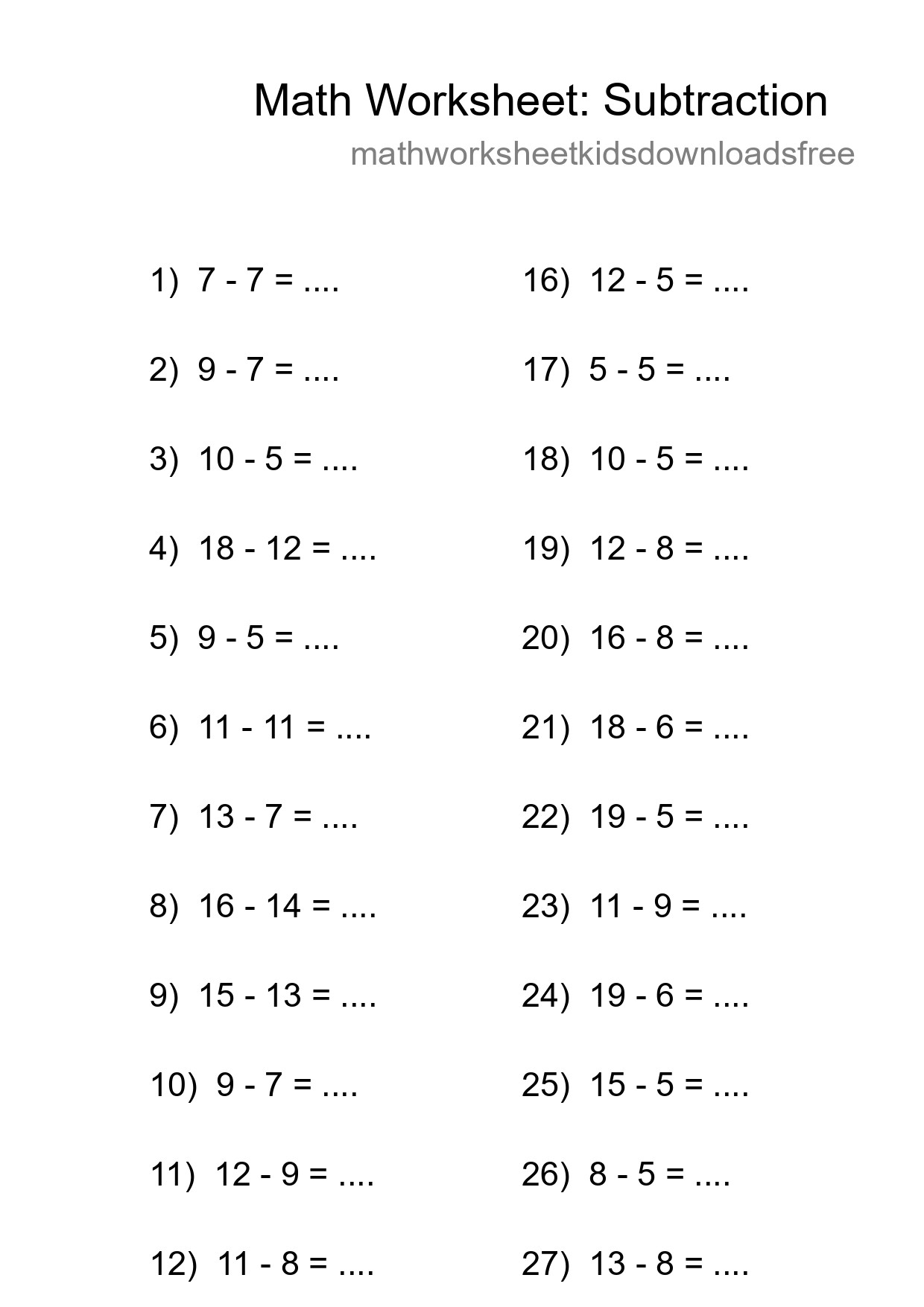 Free 29 Subtraction Math Worksheet For Grade 2 - Part 8