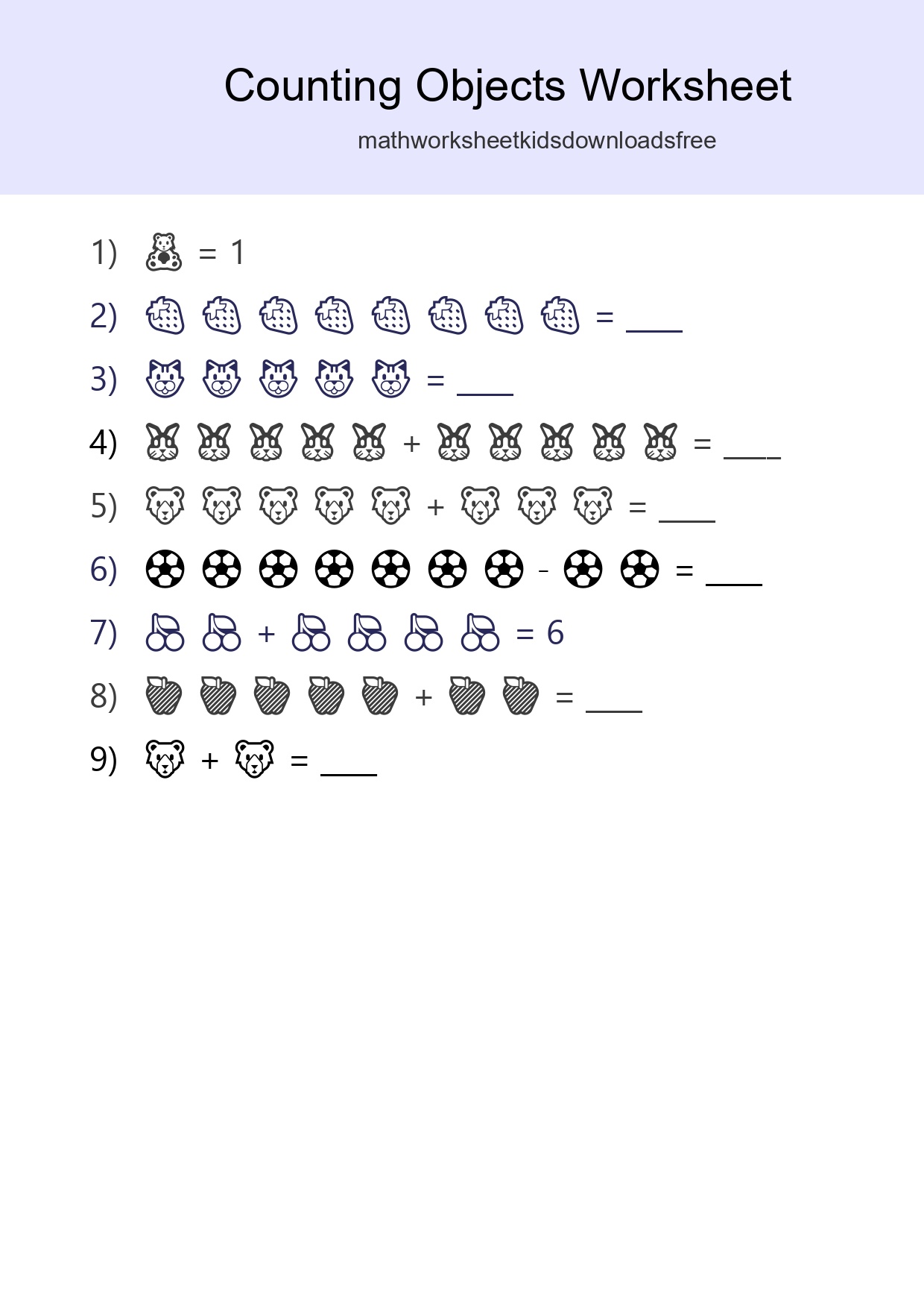 Free Counting Objects Worksheet For Kindergarten - Part 36