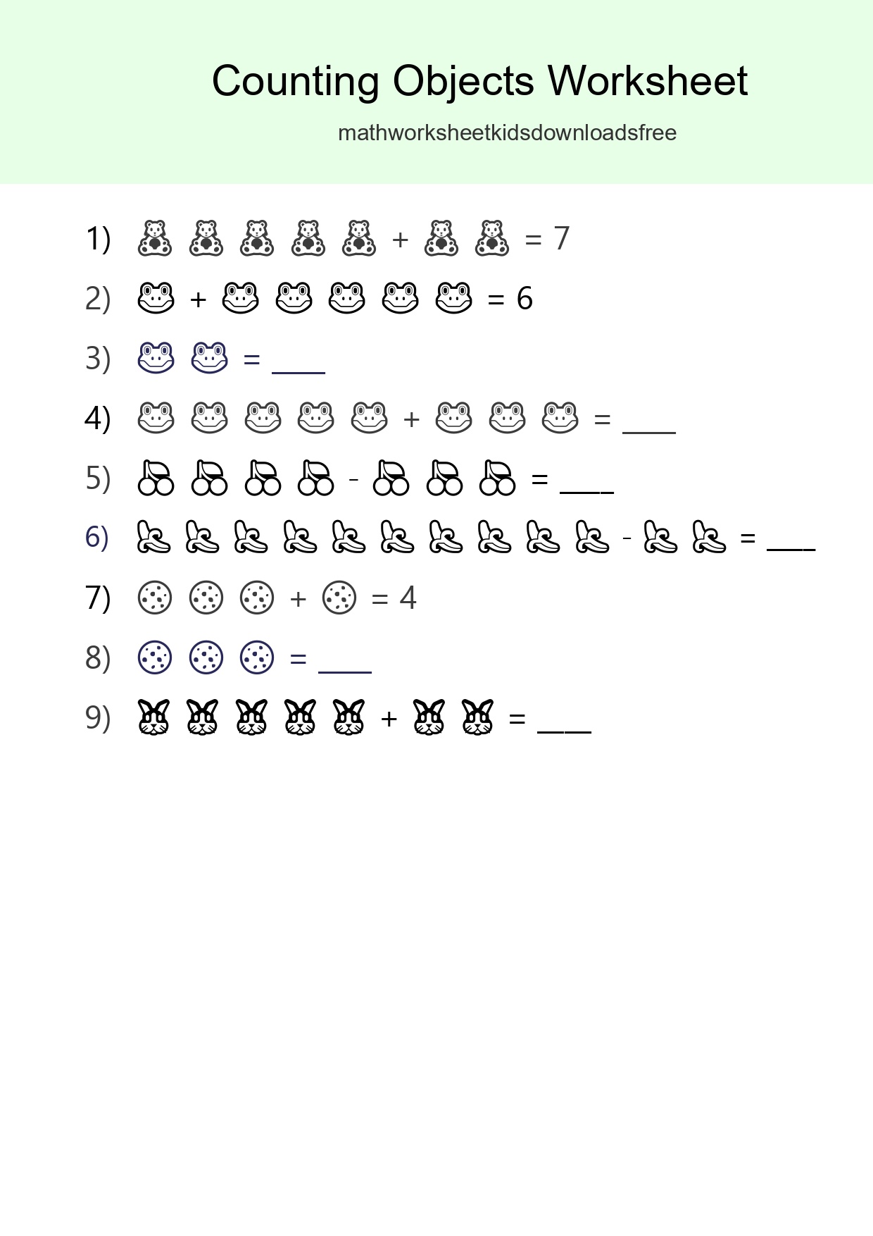 Free Counting Objects Worksheet For Kindergarten Printable - Part 168