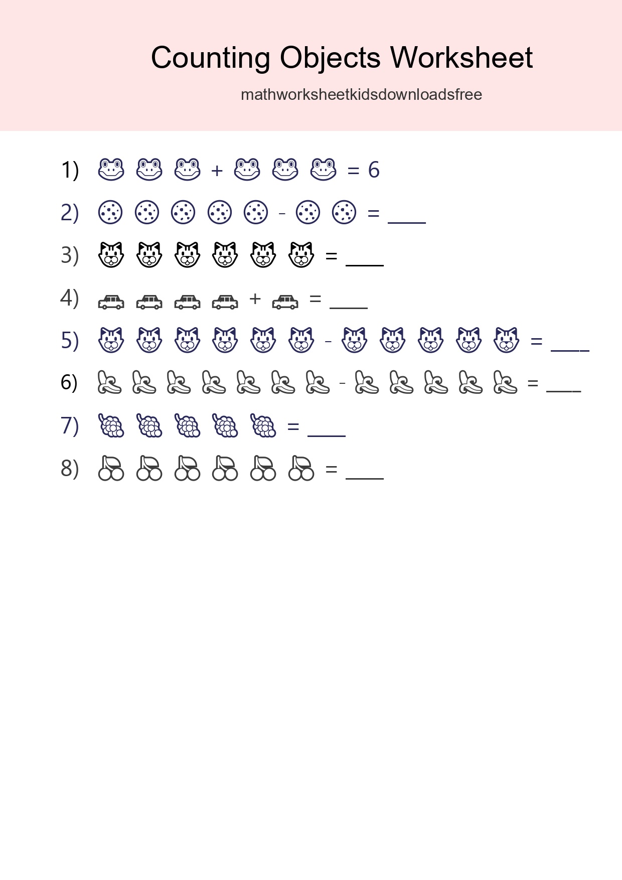 Free Counting Objects Worksheet For Kindergarten Printable - Part 69