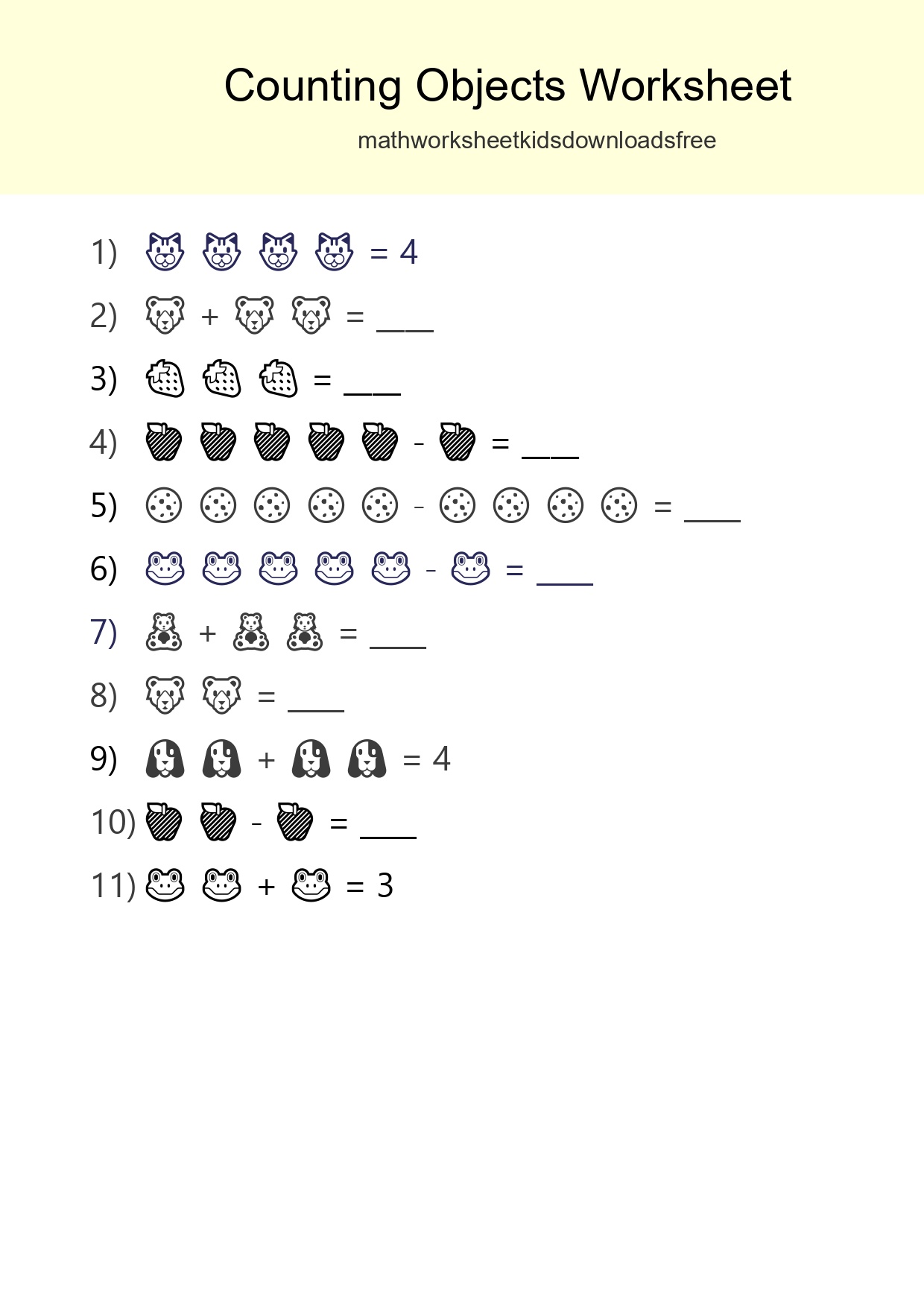 Free Counting Objects Worksheet For Pre-K - Part 80