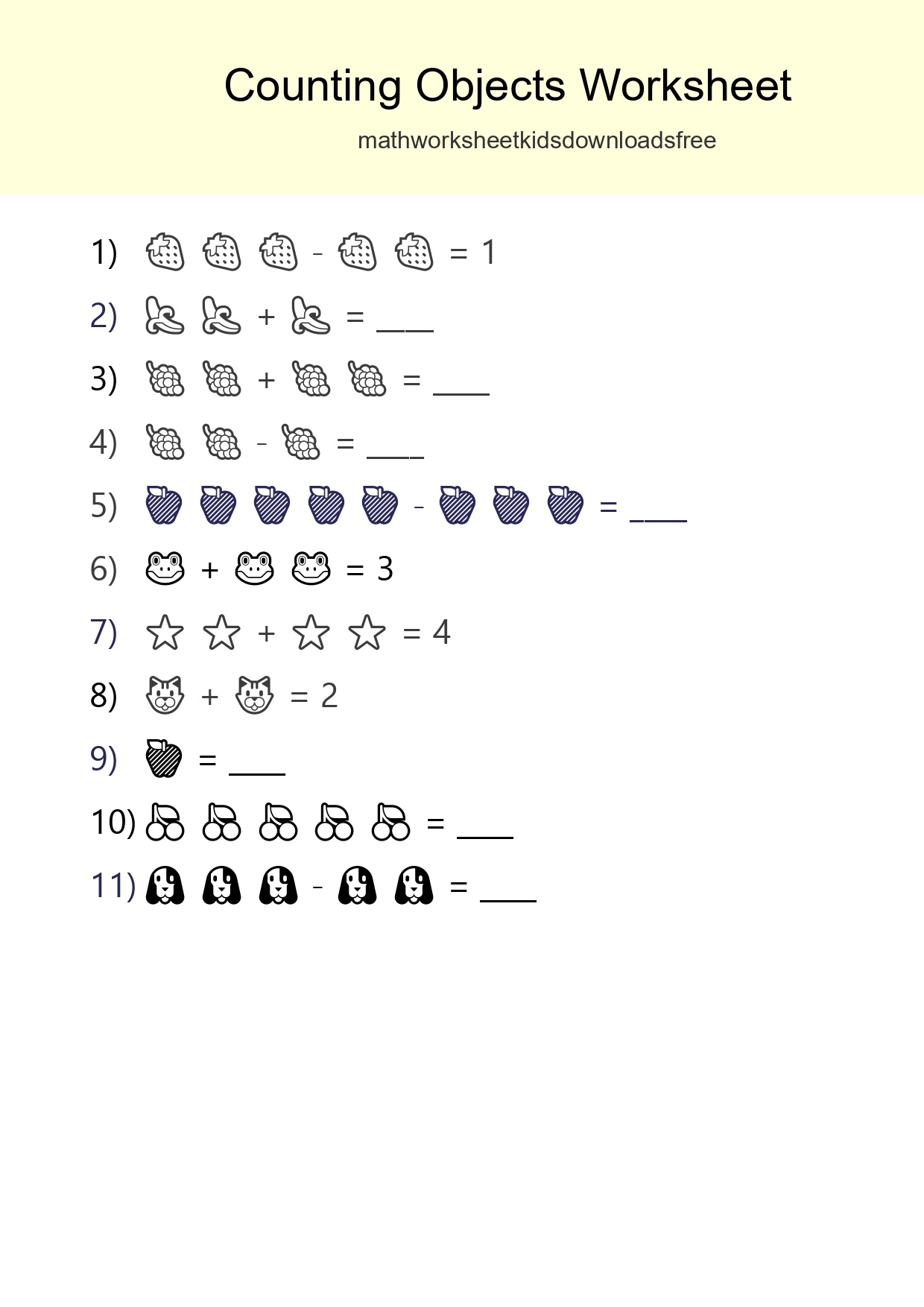 Free Counting Objects Worksheet For Pre-K Printable - Part 14