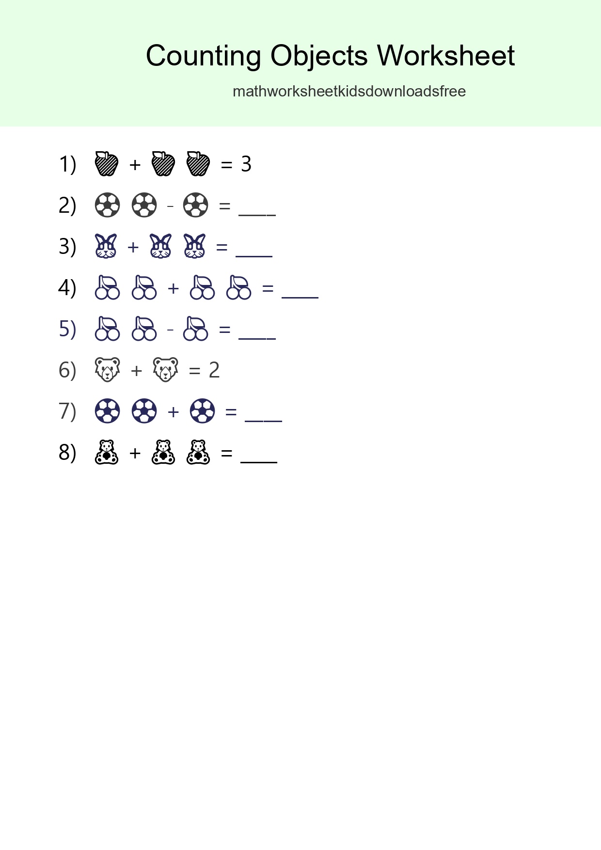 Free Counting Objects Worksheet For Pre-K Printable - Part 25