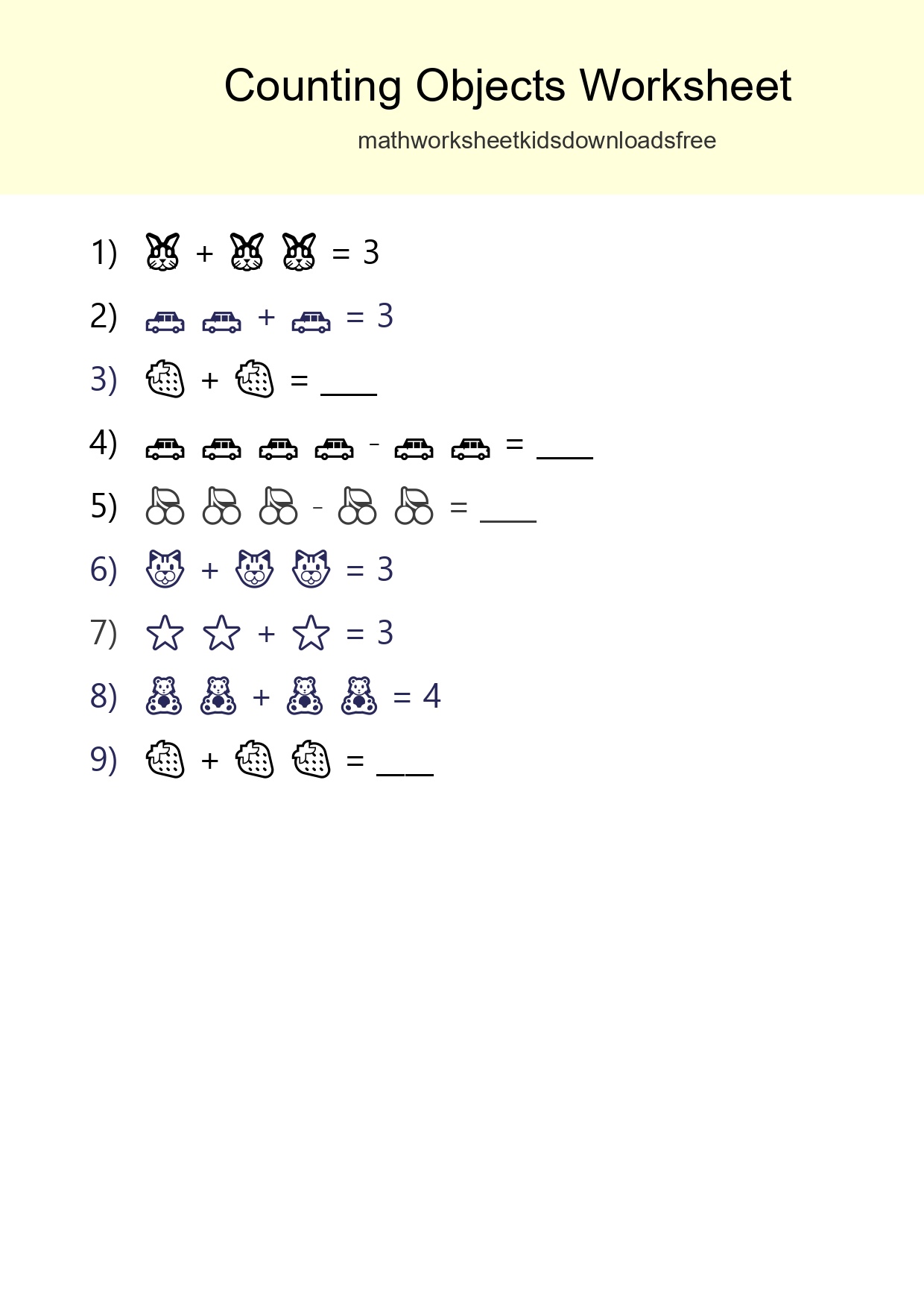 Pre-K Count The Objects Worksheet - Part 135