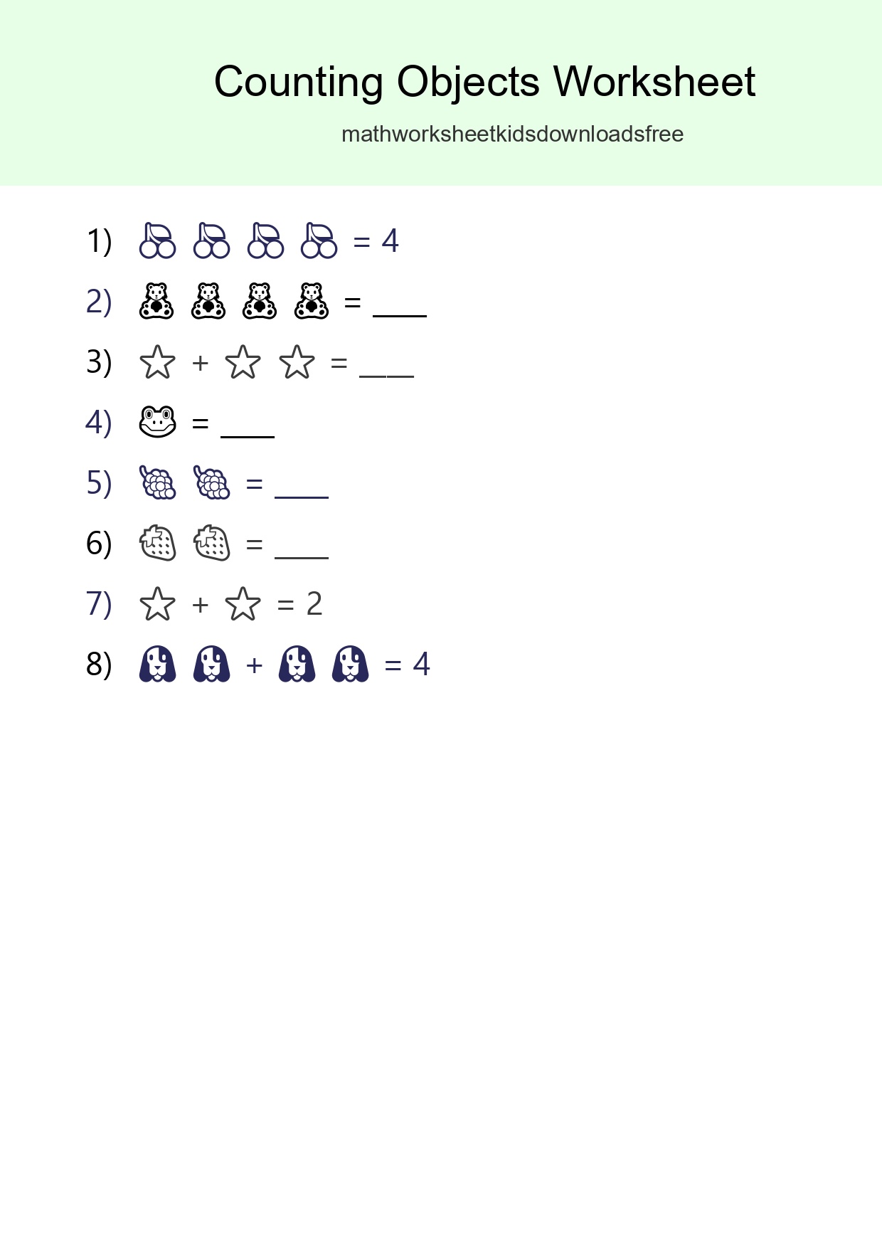 Pre-K Count The Objects Worksheet - Part 245