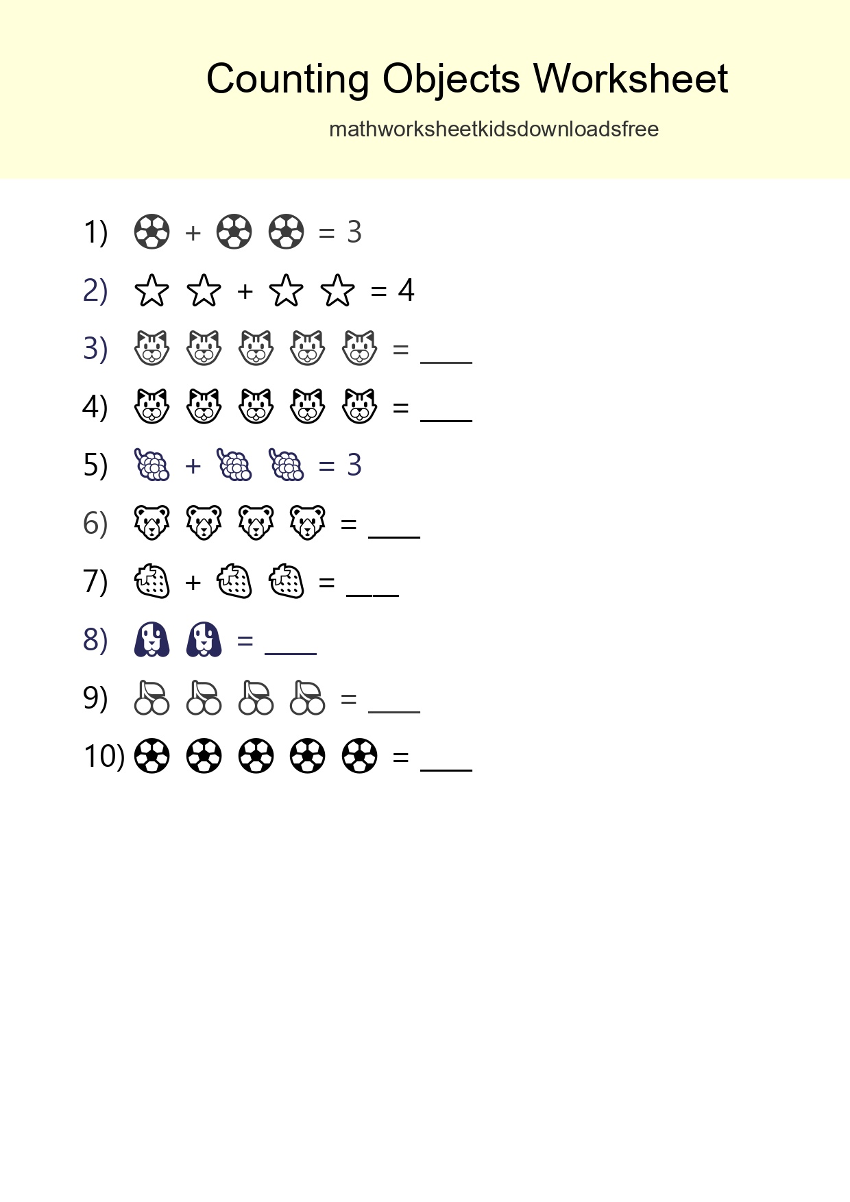 Pre-K Count The Objects Worksheet - Part 91