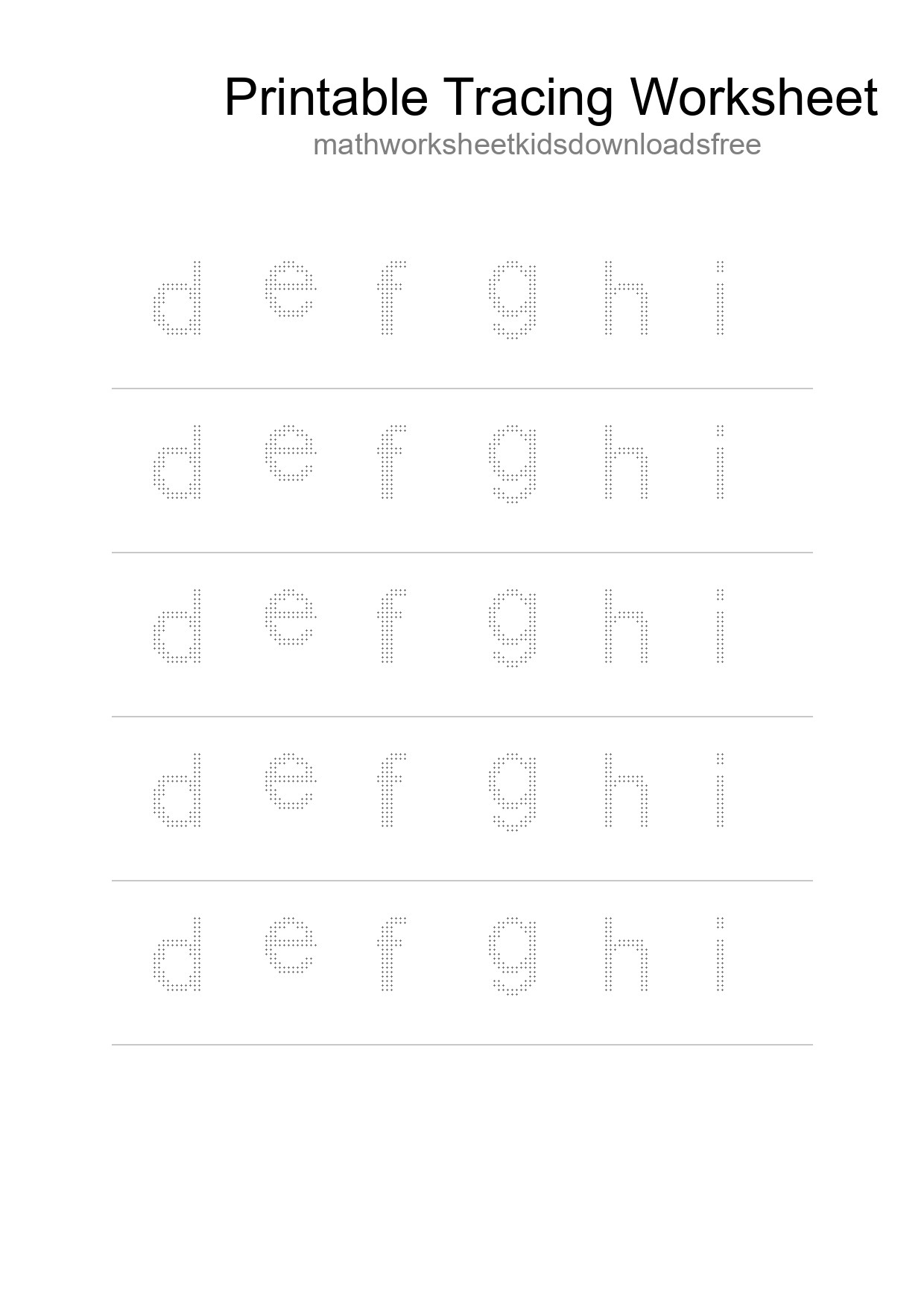 Printable Tracing Worksheet For Kids - Part 131