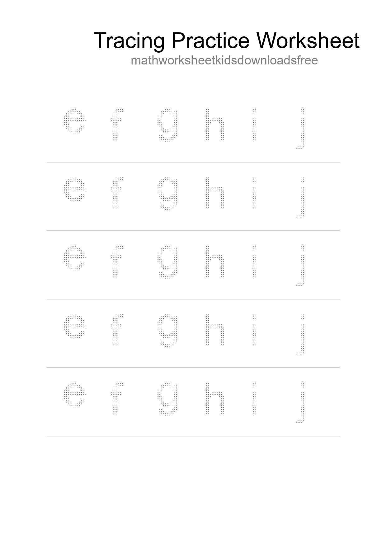 Printable Tracing Worksheet For Kids - Part 175