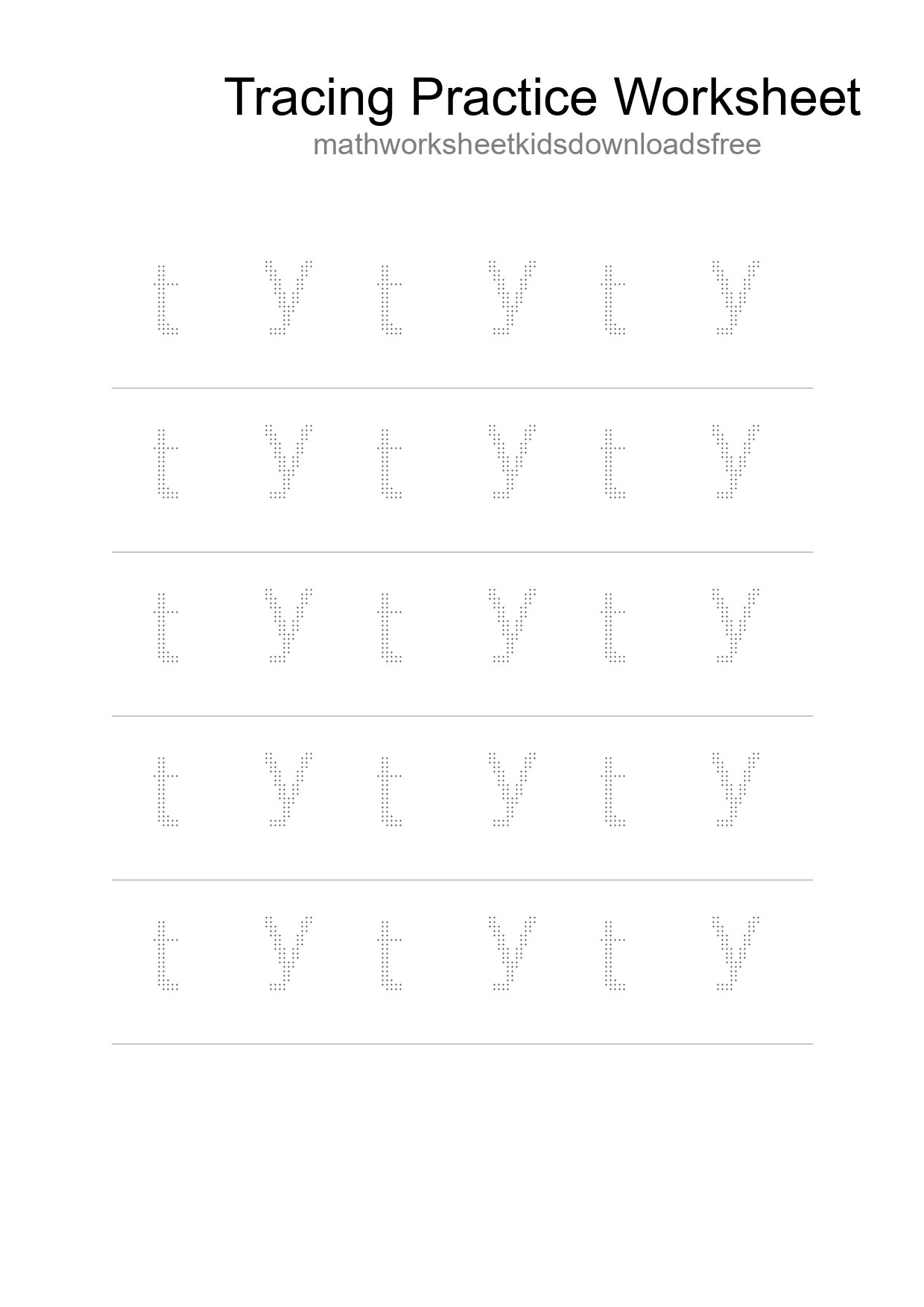 Printable Tracing Worksheet For Kids - Part 208